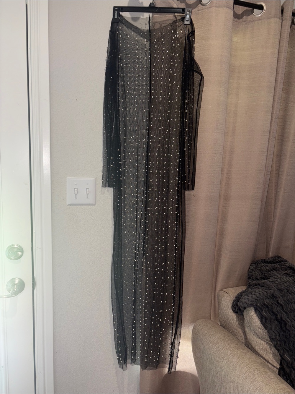Amazon Black Sheer Maxi Dress with Sparkling Embellishments - Picture 2 of 2